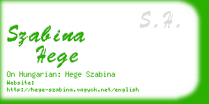 szabina hege business card